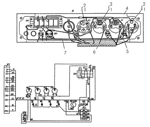 Щиток приборов трактора с пусковым двигателем (продолжение) Б-170